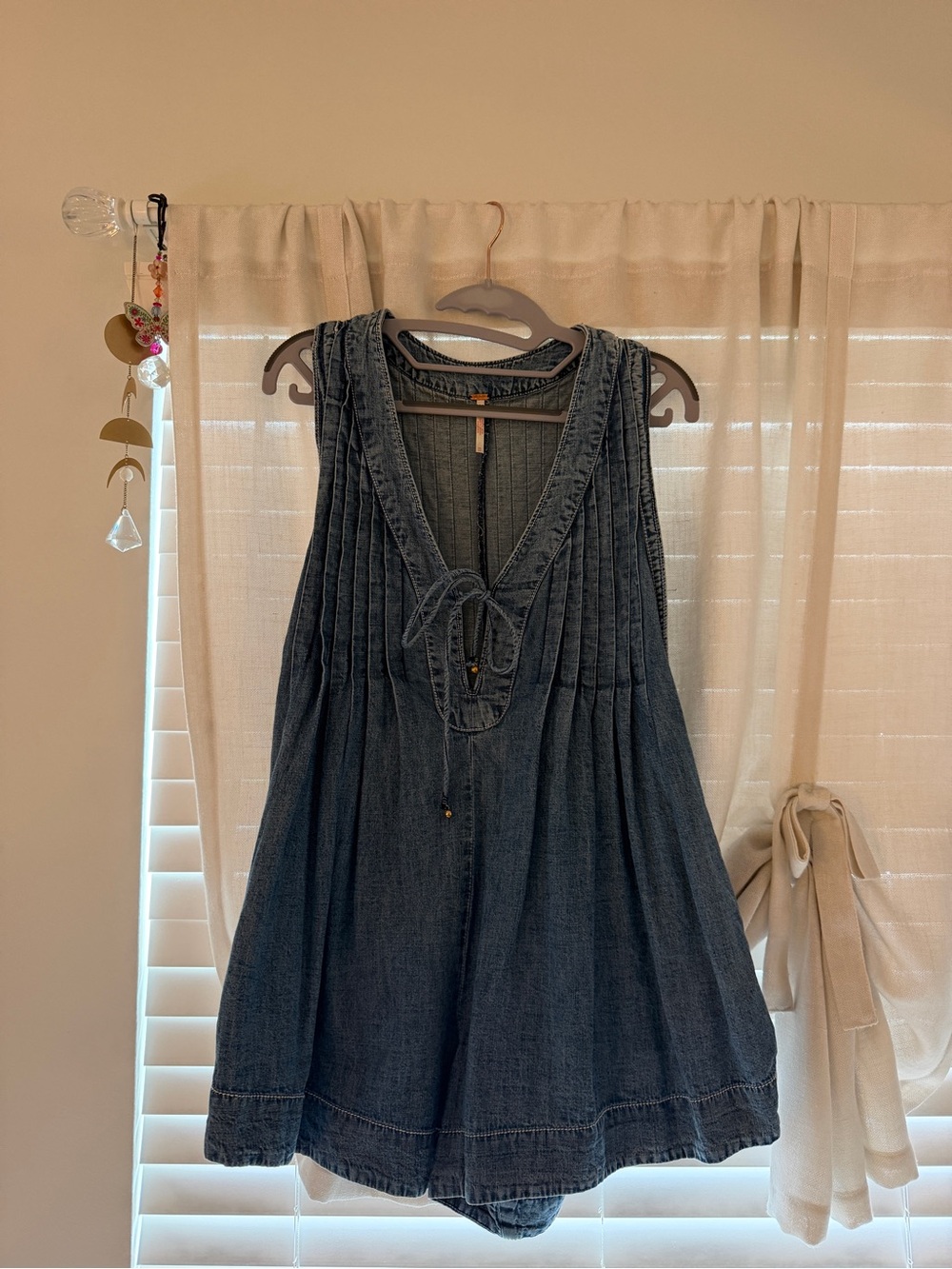 Womens Free People Denim Romper